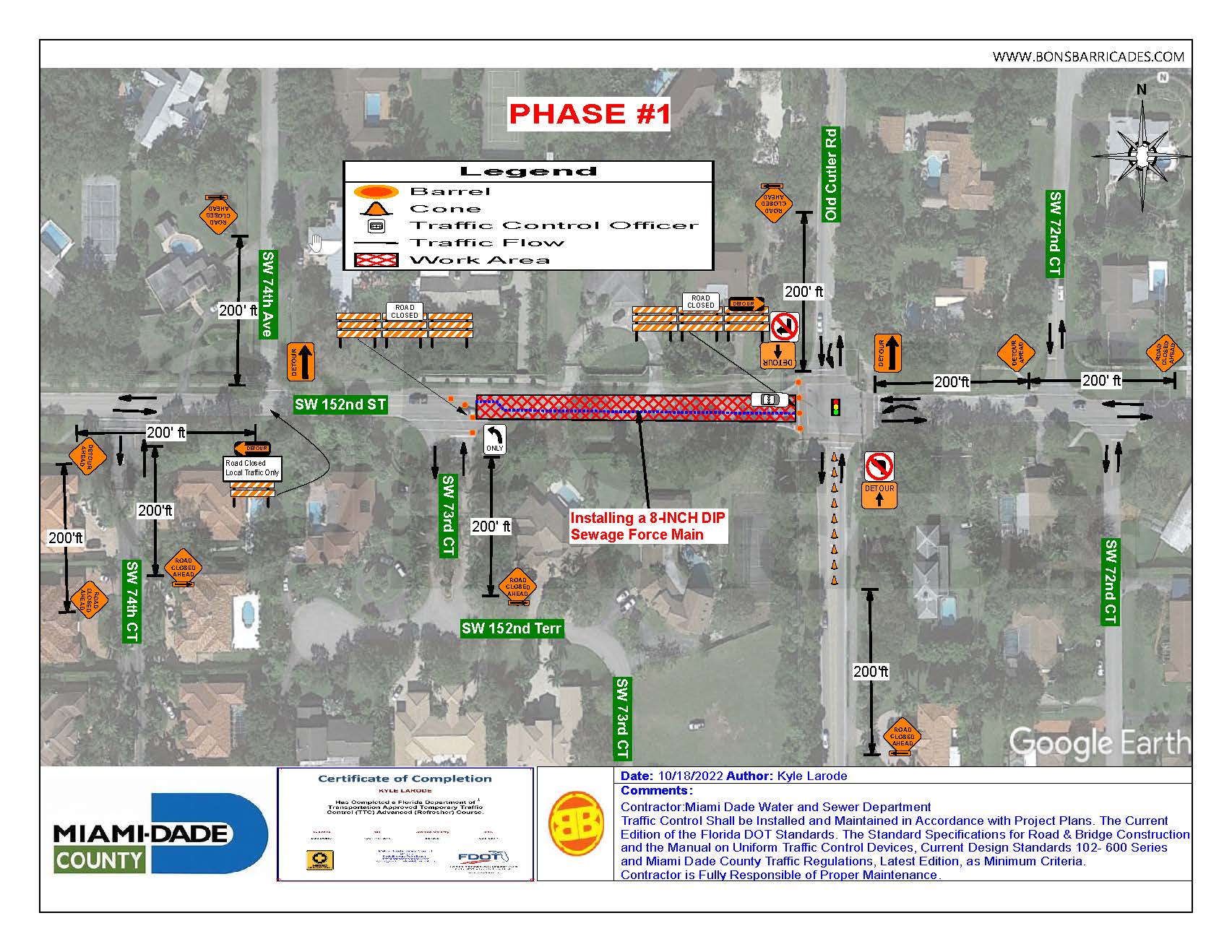 TCP Miami Dade SW 152nd ST Roundabout PHASE 1