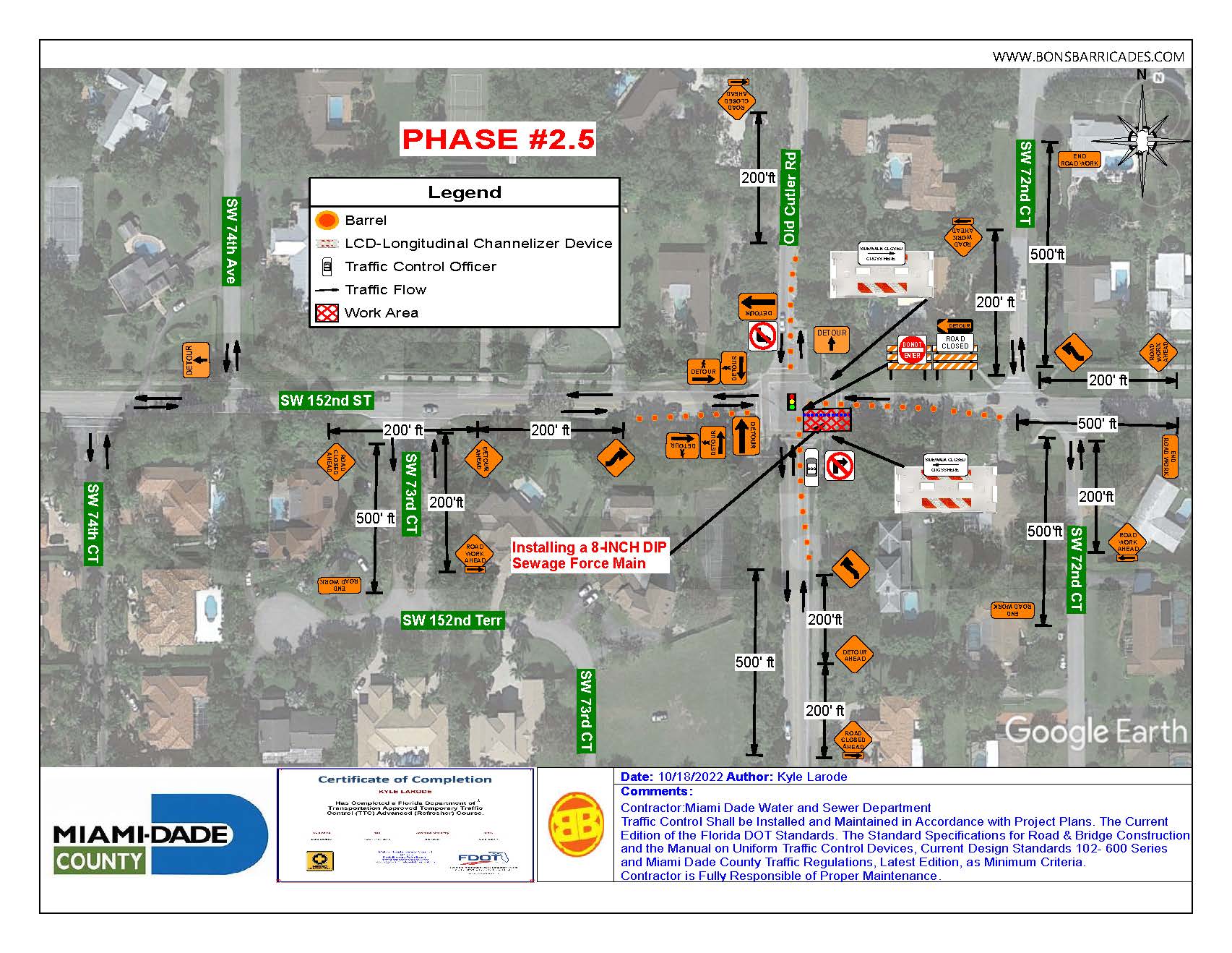 TCP Miami Dade SW 152nd ST Roundabout PHASE 2.5
